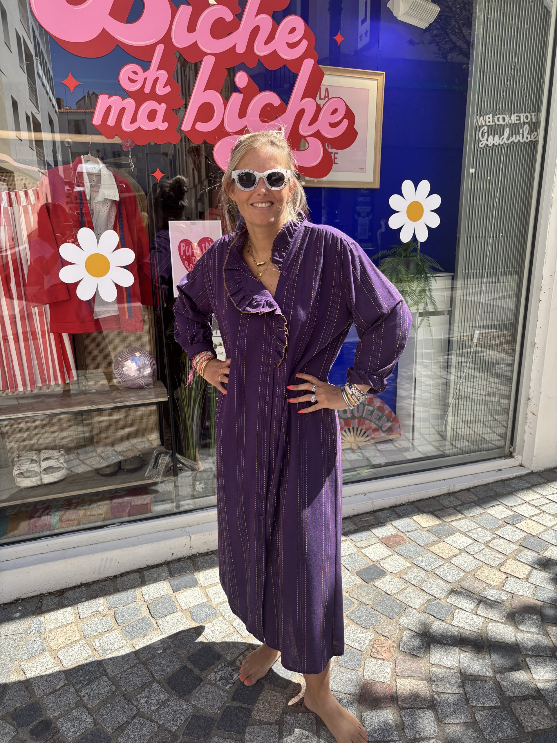 Robe Roxane aubergine – Image 2